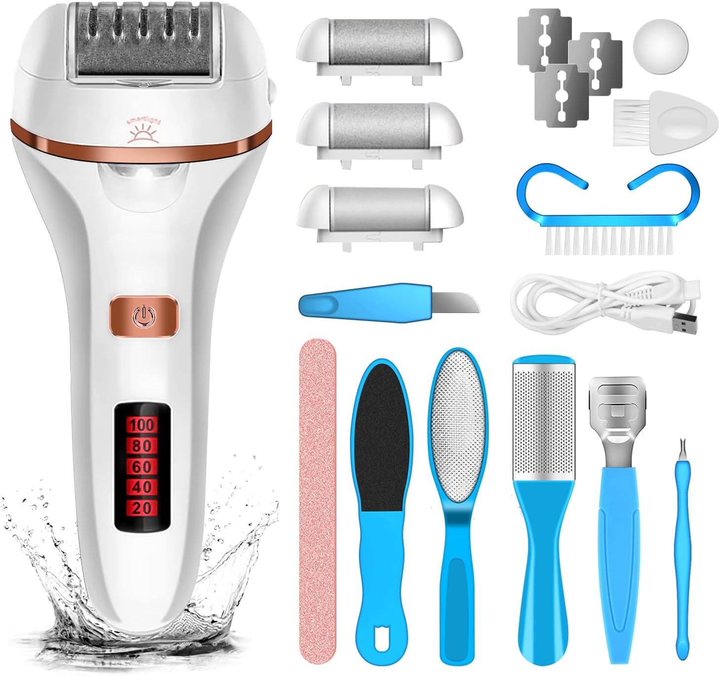 Electric Foot Callus Remover, 15in1 Foot Files Pedicure