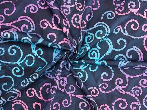 Minerva Midnight Cotton Batik Fabric for Dressmaking & Quilting - 110cm Wide - per metre