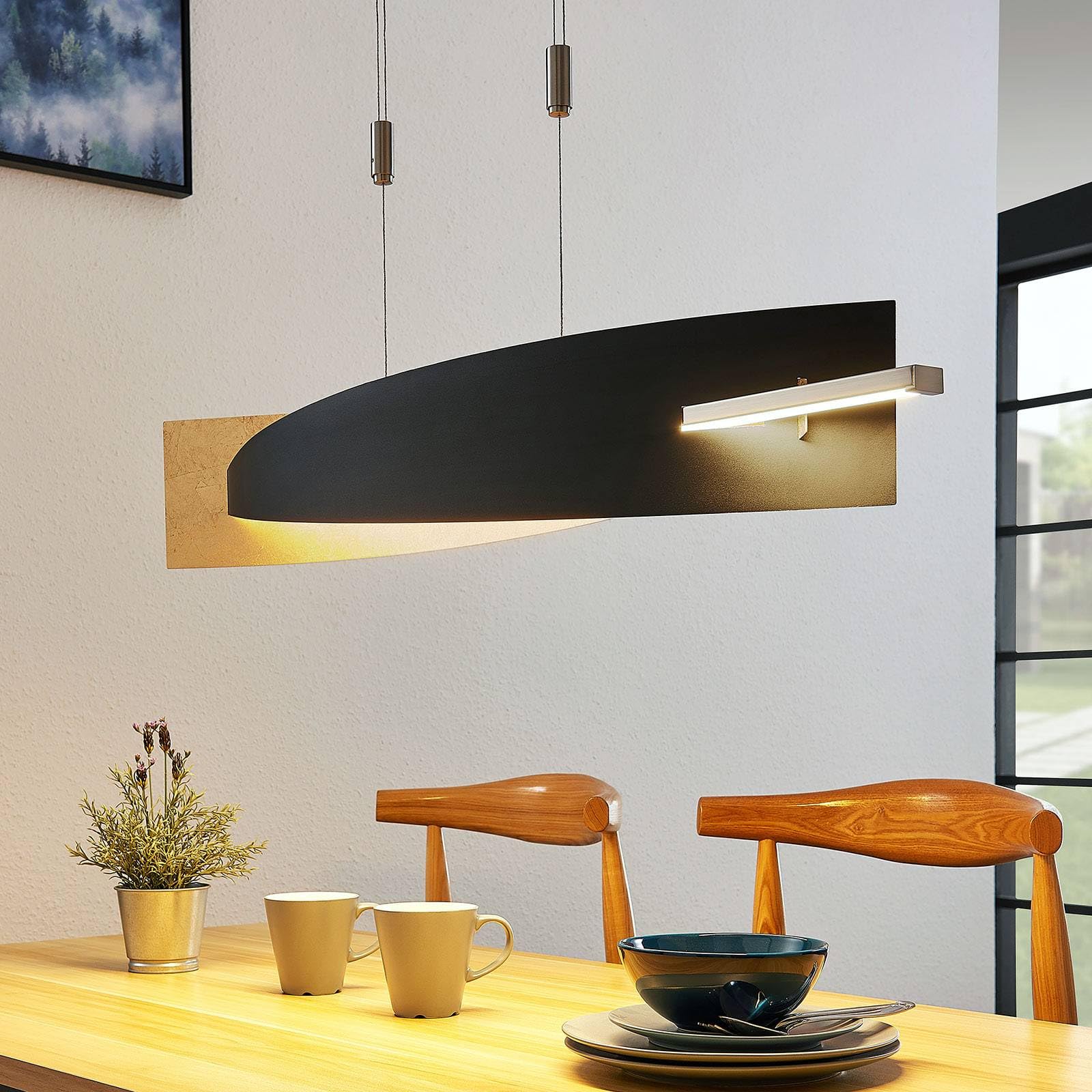 Lucande lampada a sospensione dimmerabile (Moderno) colore Nero, in Metallo ad es. Soggiorno & Sala da pranzo lampadina inclusa Lampada lampadine per plafoniera