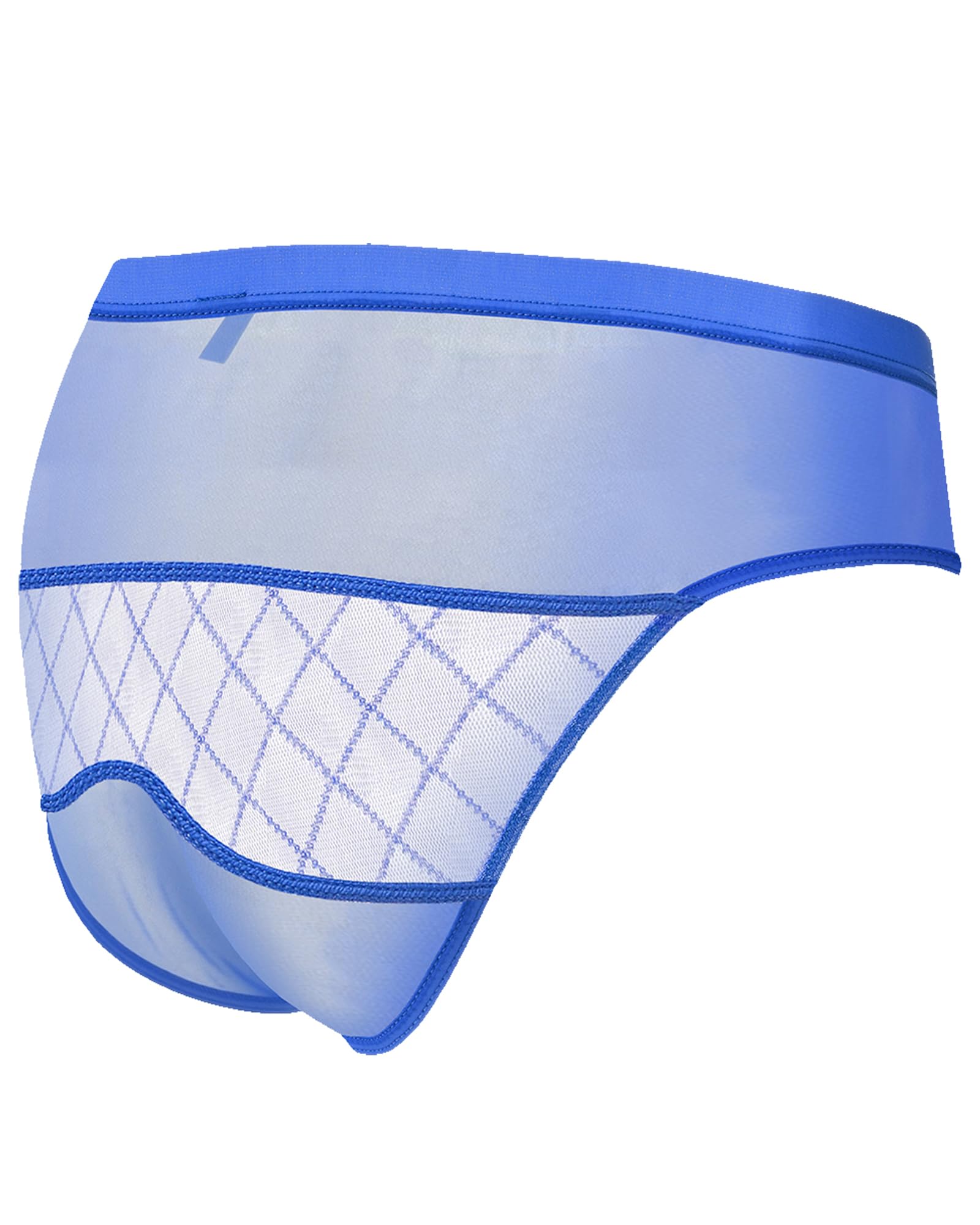 ZONBAILON Men's Lace Pouch Briefs Sexy Underwear Silk Sheer Mesh Panties