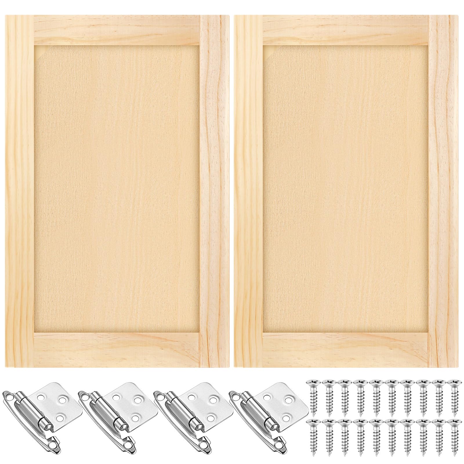 Cinnvoice Unfinished Pine Cabinet Door 2-Pack with Hinges