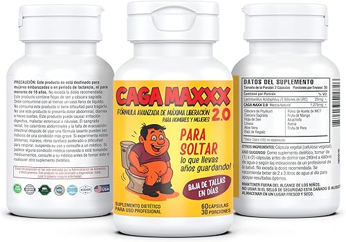 Miniatura 4 de CAGA MAXXX (hombreshombres) Advanced Gut Cleanse Detox para mujeres y hombres  con cáscara sagrada, cáscara de psyllium, hoja de senna y probióticos
