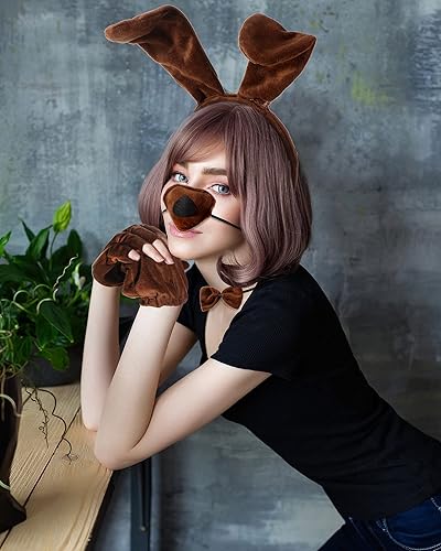 Miniatura 6 de Zhanmai Falda tutú para perro, conjunto de disfraz de animal con orejas de cachorro, diadema con pajarita, guantes de pata, falda tutú para fiesta