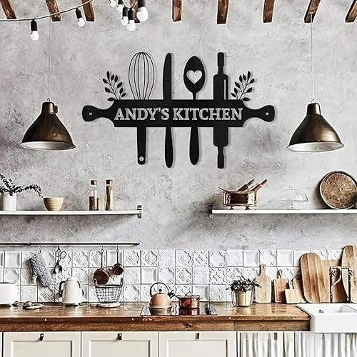 Miniatura 2 de Letrero de metal de cocina personalizado, letreros de cocina personalizados, decoración de pared de metal rústico, decoración de pared colgante