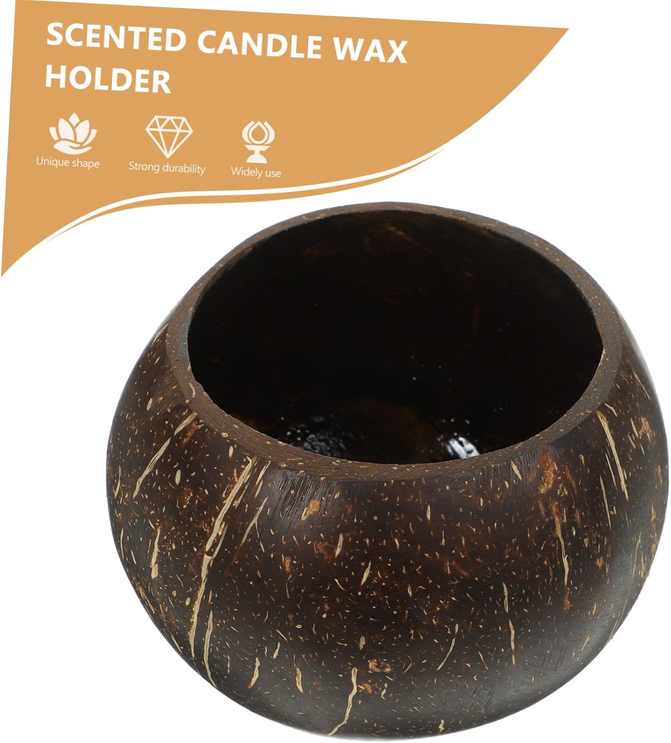 Coconut Shell Candle Holder Natural Soy Wax Decorative Container Chic DIY Empty Candle Jar for Home Parties and Aromatherapy Large Polished Design