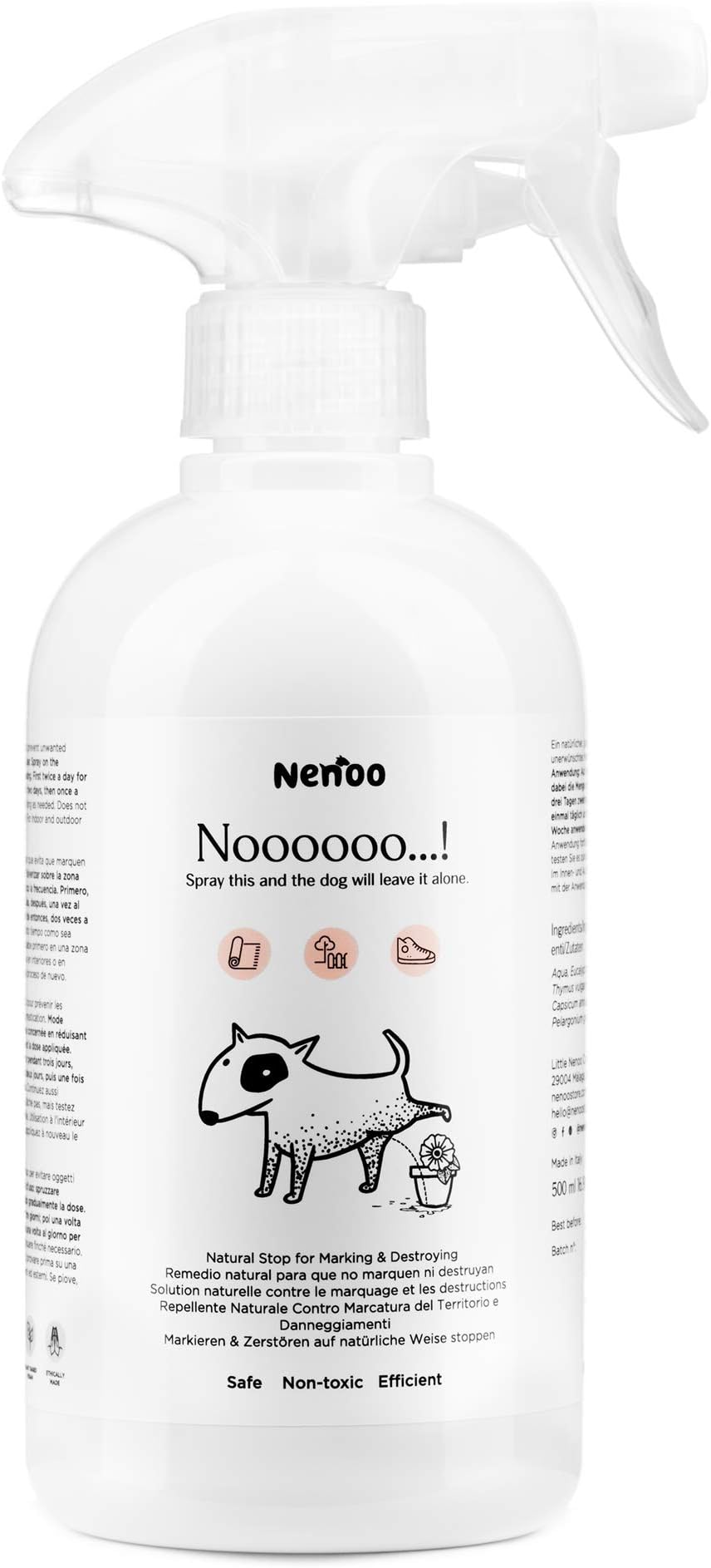 Nenoo Noooooo…! Don’t Pee On or Chew My Precious Furniture!!! Revolutionary Plant Based Anti Chewing and Marking Deterrent Spray Dog Will Leave It Alone 500ml