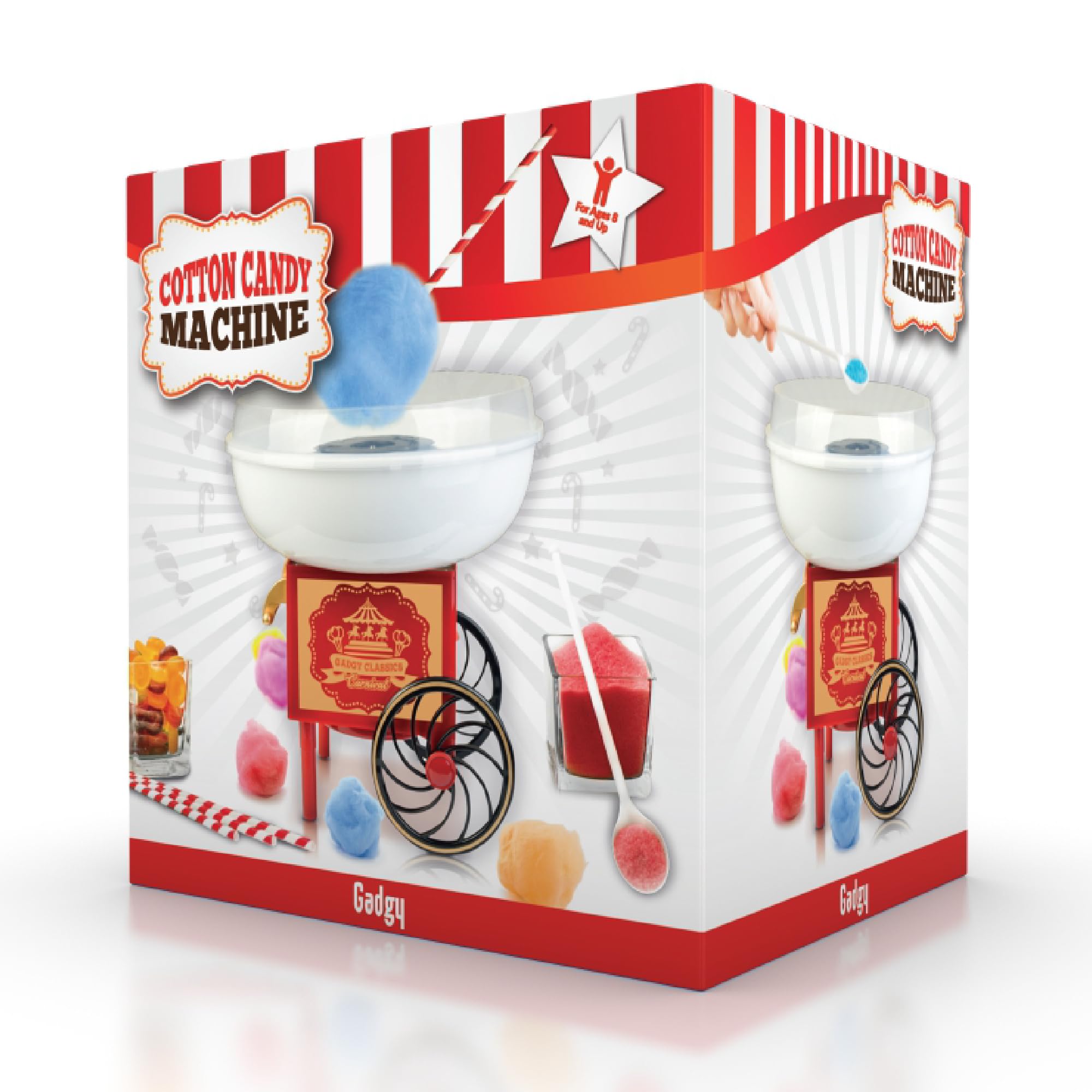 Gadgy Machine à Barbe à Papa - Machine à Barbe à Papa Rétro - Machine à Barbe à Papa Maison pour Fêtes d'Anniversaire – S’Utilise avec du Sucre ou des Bonbons