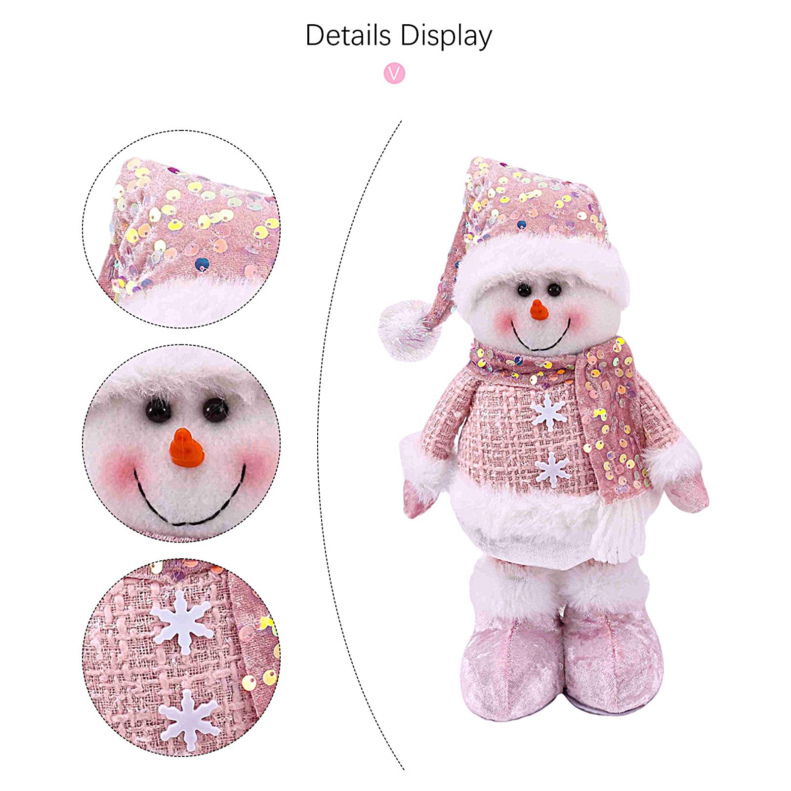 Amazon.co.jp: Lesunbakクリスマススタンディングスノーマン、ピンク