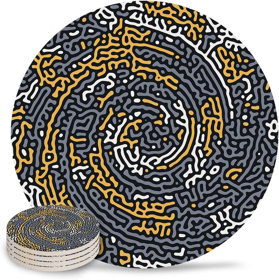 98578 幾何学的抽象カモフラージセラミックコースター吸収性食器マットホームコーヒーダイニングテーブルデコレーションプレースマット