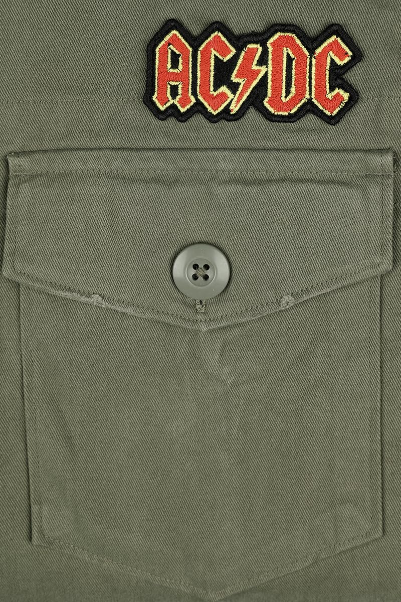 AC/DC Amplified Collection - Military Shirt - Shacket Männer Langarmhemd Khaki
