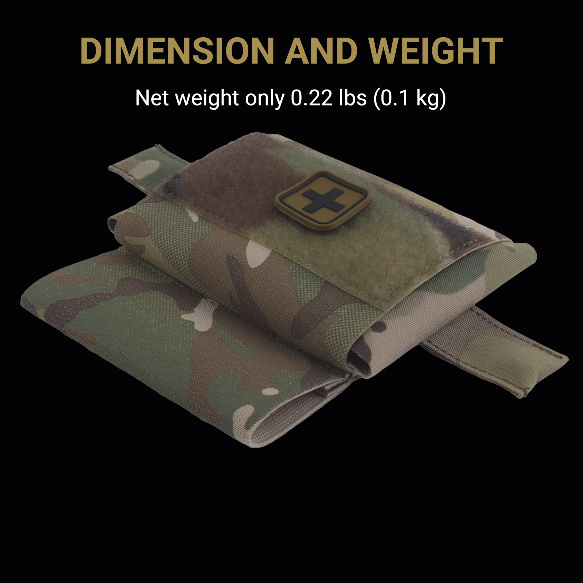 UniPro BP-80-A - Bolsa pequeña para botiquín de primeros auxilios MC, 5.5 x 3.9 x 0.8 pulgadas, compatible con Molle, ligera y portátil, bolsa IFAK para emergencias