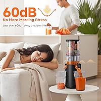 Vista 6 de Cold Press Juicer Machines with 5.4" Wide Feed Chute - Slow Masticating Juicer Extractor for Whole Fruits & Vegetables - Quiet Motor, Easy to Clean