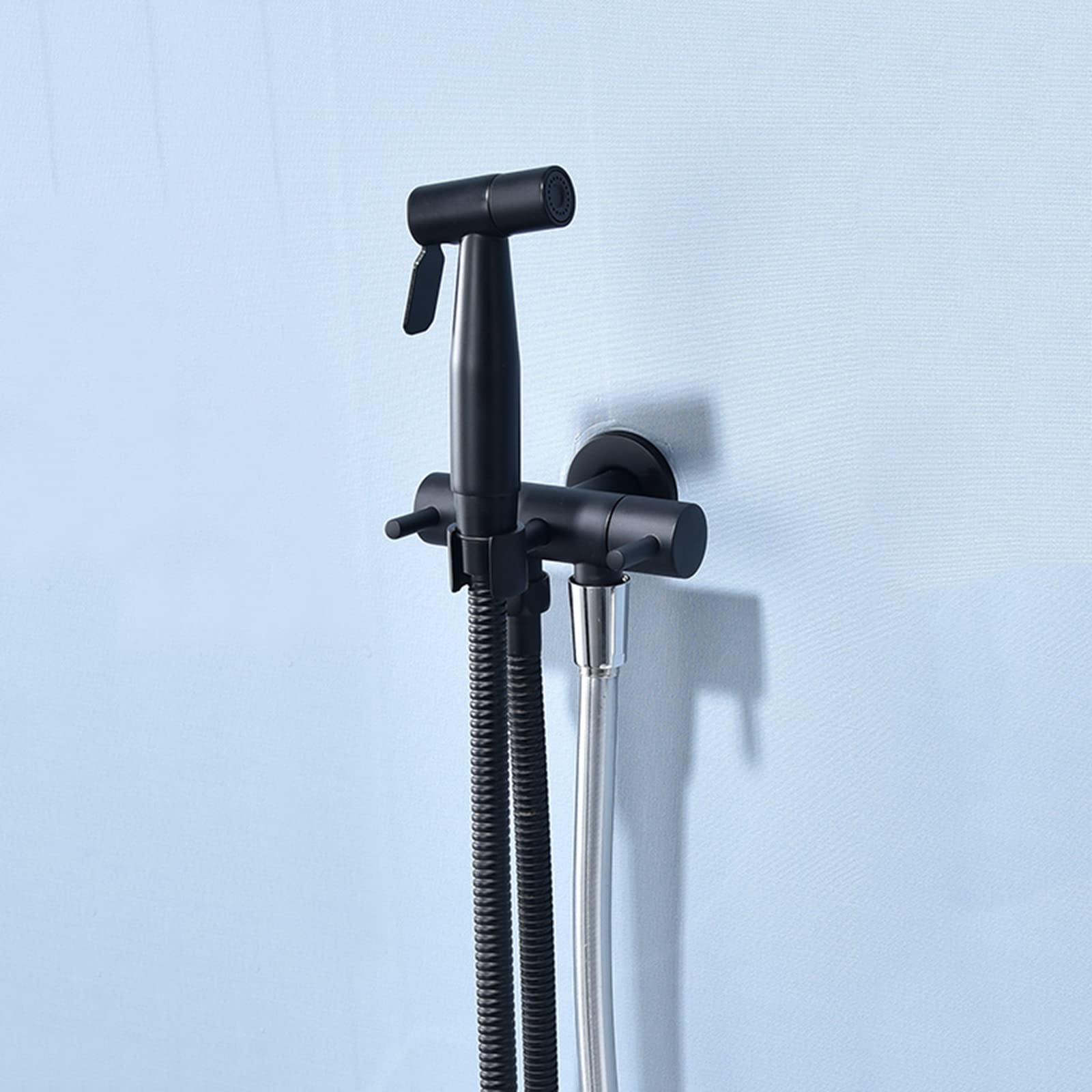 Pulvérisateur de bidet pour WC en acier inoxydable noir mat durable