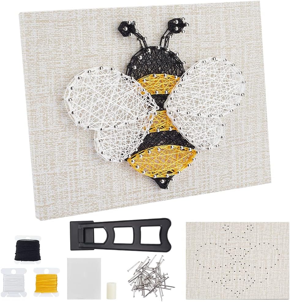 WEBEEDY 3D String Art Kit for Adults Beginners, DIY Bee String Art and Craft Kit Include All Accessories and Frame, Home Wall Decor Birthday Party Handmade Gift for Women Mother's Day Holiday