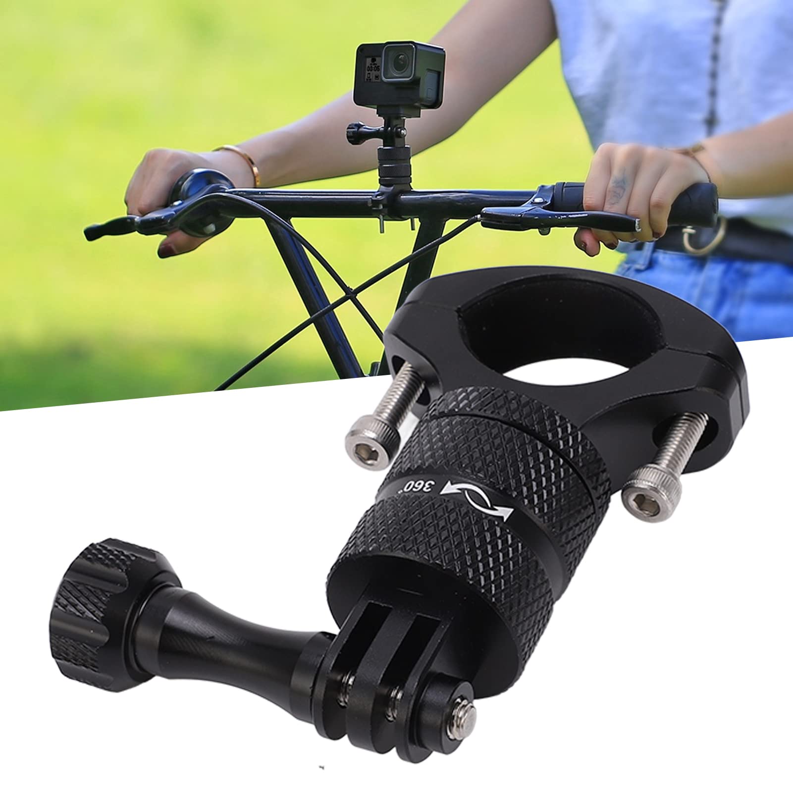 Supporto per Bici per per 10 9 8 7 6 5 4 3 2 1, 5 Session 4 Session, per per Action, per Xiaoyi, Supporto per Supporto per Portabiciclette Moto in Alluminio con Rotazione a