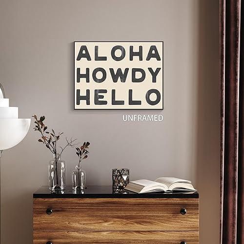 Miniatura 7 de sdgobvco Preppy Howdy - Lienzo decorativo para pared, póster estético de la habitación de vaquera de la costa occidental, póster blanco y negro para