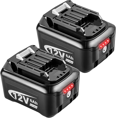 Miniatura 1 de Futurebatt Paquete de 2 baterías de 12 V de alto rendimiento de 6.0 Ah para Makita BL1021B BL1041B Power Tools Batería de iones de litio CXT de 12