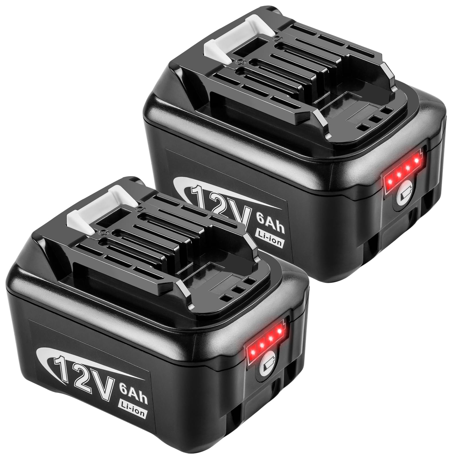 2-Pack 12V High-Output 6.0Ah Battery for Makita BL1021B BL1041B Power Tools 12-Volt max CXT Lithium-Ion Battery