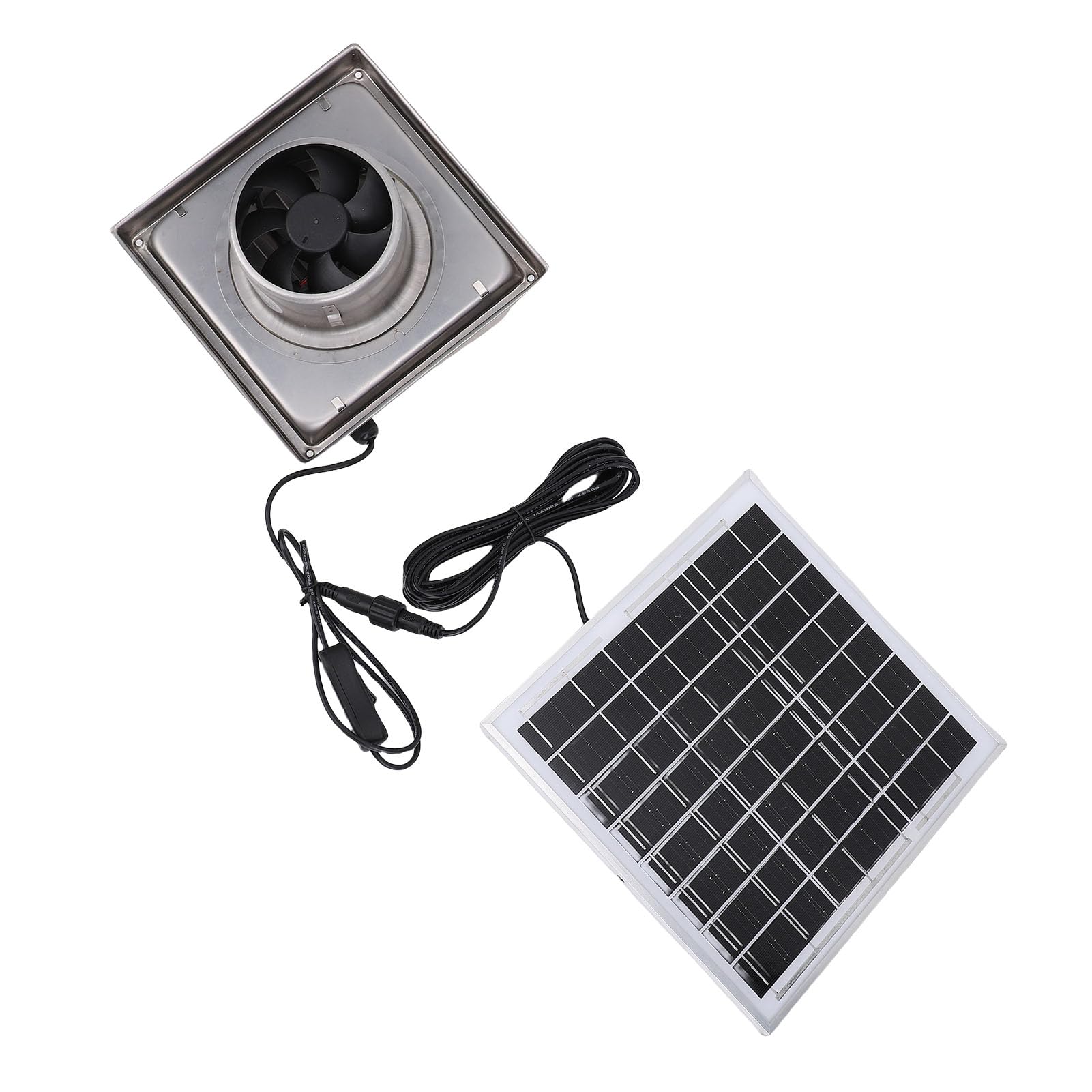 Cocoarm Ventilador de Escape Solar, Panel de 8 Vatios, Cubierta de Lluvia