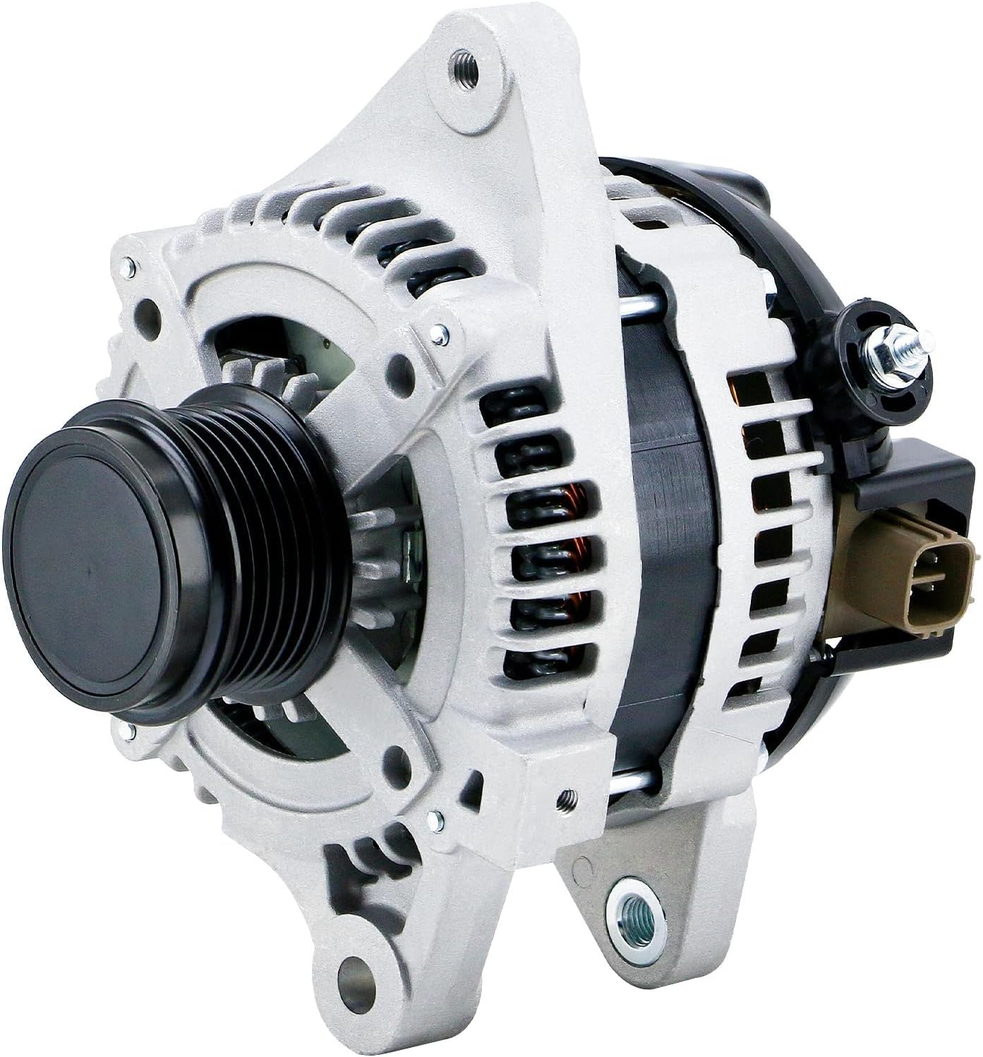 BDELI Alternator 11385N Replacement for 1.8L L4 Toyota Corolla 2009-2011, Matrix 2009-2010, Pontiac Vibe 2009-2010, 6-Groove Clutch Pulley, 100 Amp 12V: 11385, 12897, 270600T040, AL3370X, 88975507