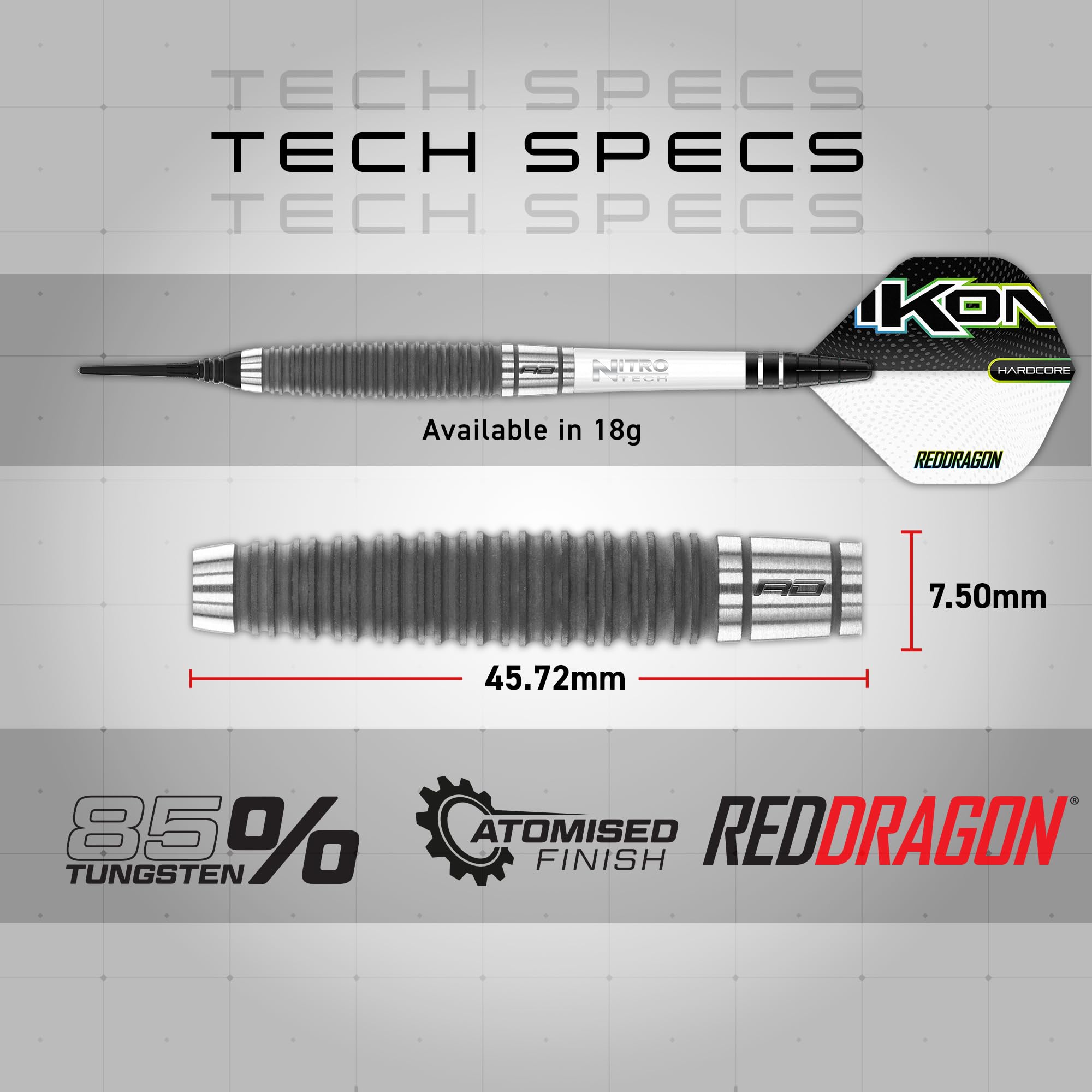 RED DRAGON Ikon Signature Series - Set Professionale di Freccette in tungsteno con Alette e fusti