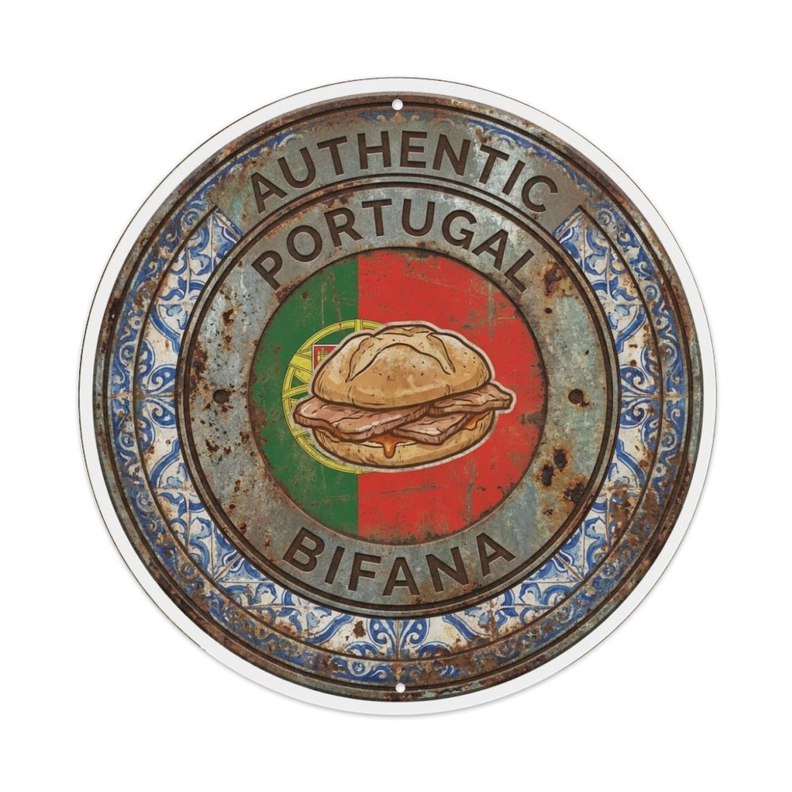 Portugal Bifana Travel Sandwich Regional Cuisine Metal Tin Sign