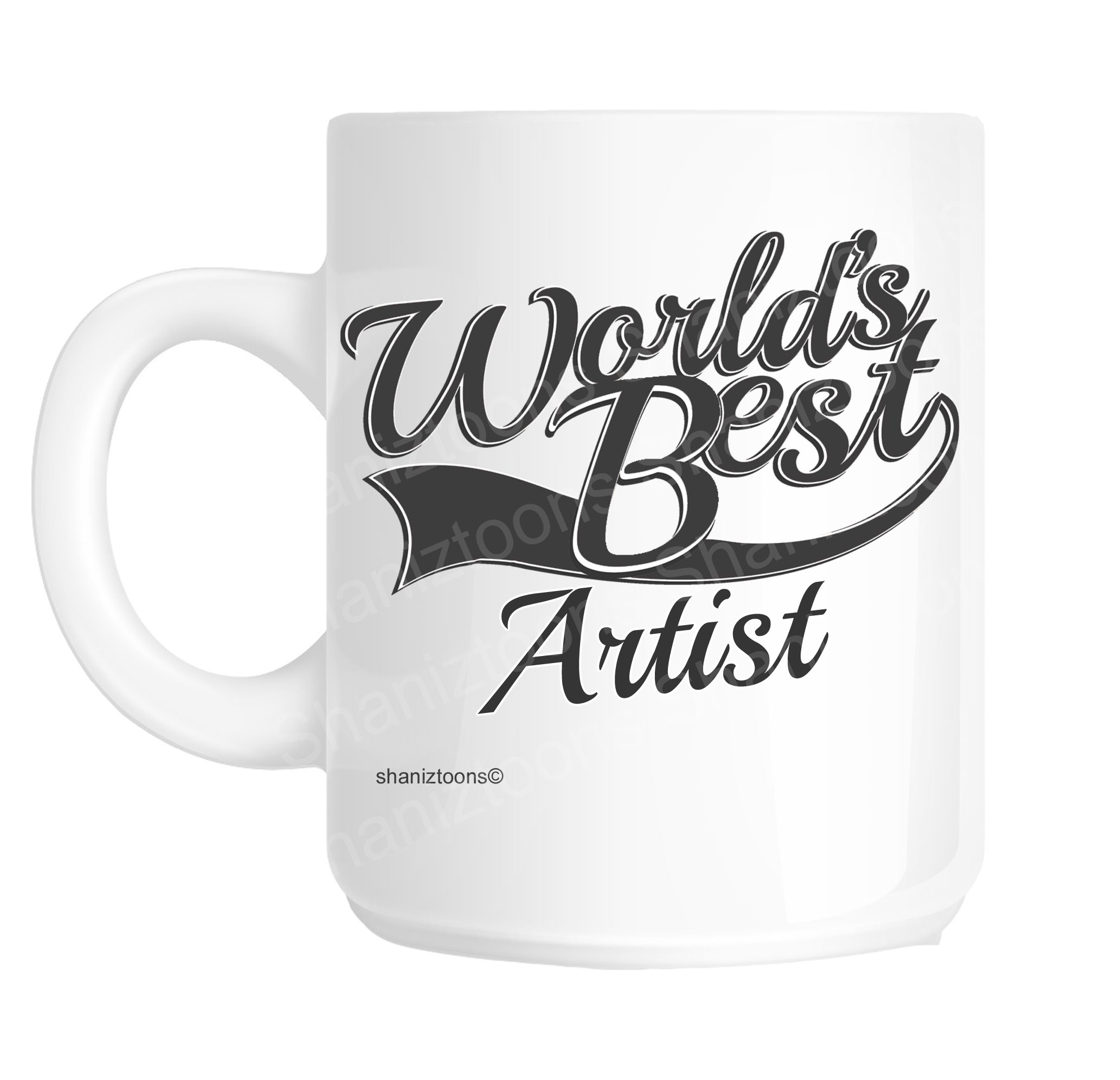 Shaniztoons White Artist World's Best Novelty Gift Mug