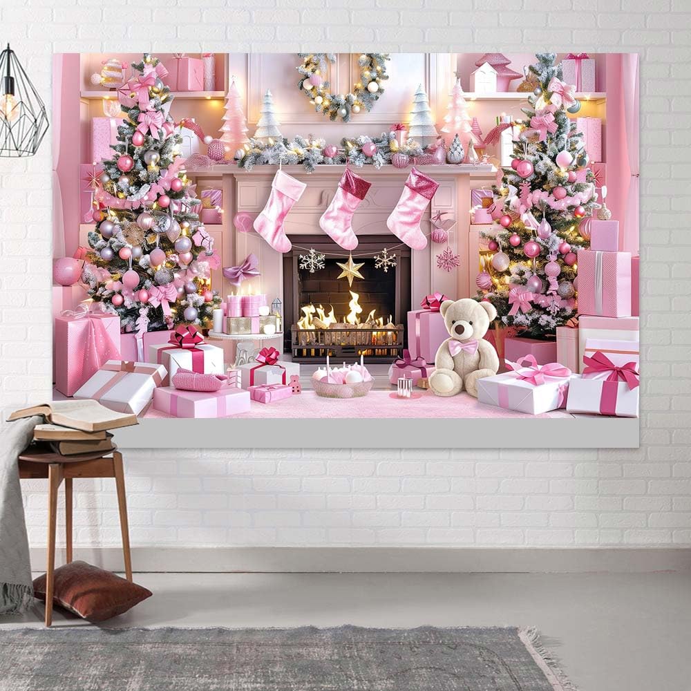 Amazon.com : Pink Christmas Backdrops for Photography, Christmas