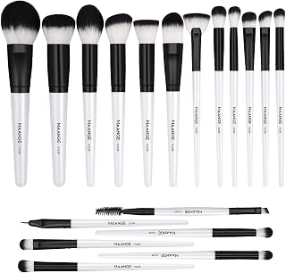MAANGE Makeup Brushes 18 Pcs Make Up Brushes Professional Makeup Brush Set Premium Synthetic Powder Foundation Contour Blush Eyebrow Concealer Make Up Brush Set (White 18 Piece Set)