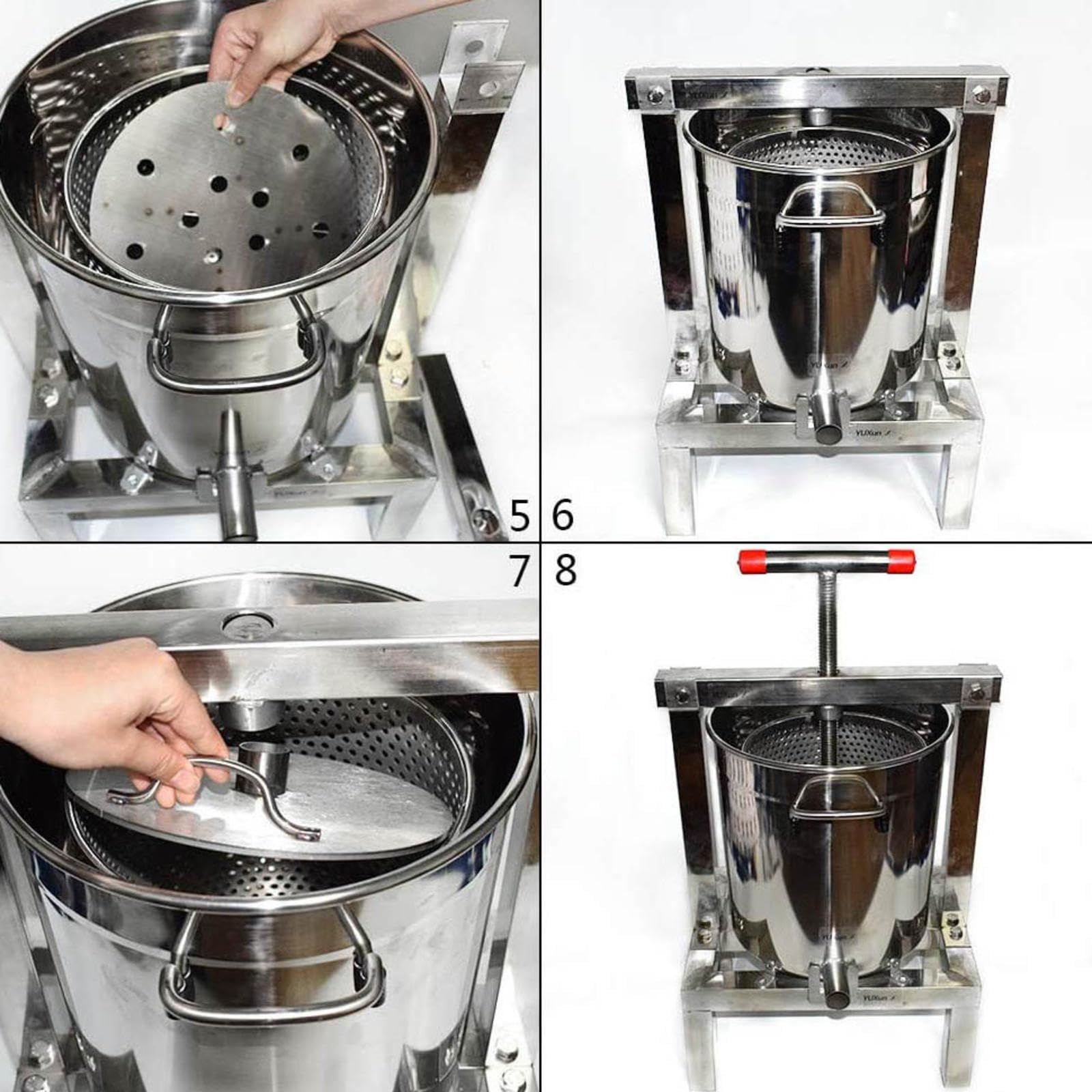Estrattore Manuale per Miele Pressa per miele in acciaio inox manual honey press extractor Attrezzatura apicoltura per Uva Frutta e Verdura Uso Domestico