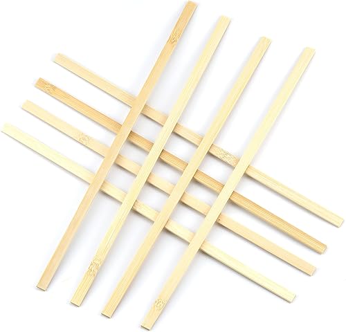 Miniatura 6 de 100 palos de madera para manualidades, palos largos de bambú natural, varillas cuadradas de madera sin terminar, tiras de madera largas para