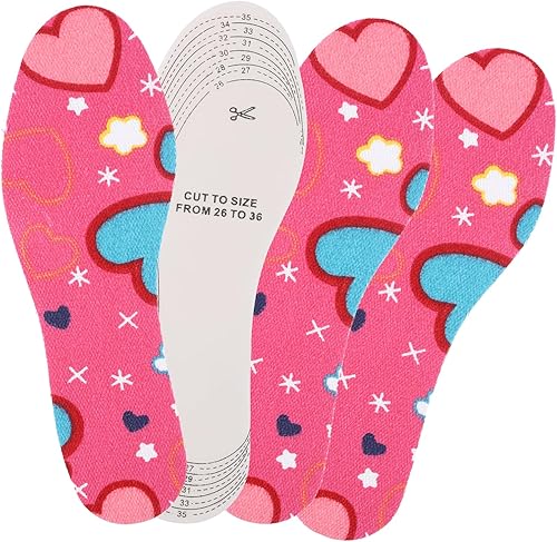 Miniatura 6 de WLLHYF 3 pares de plantillas para zapatos para niños, empuñaduras de talón suaves y transpirables, plantillas de tamaño infantil para niños,