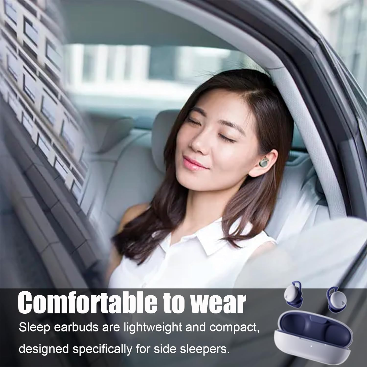 Sleep Headphones Sleep Earbuds Sleeping Headphones for Side Sleepers Headphones Earbuds Noise Cancelling Earbuds for Sleep Bluetooth 5.3 Wireless Open Ear Headphones for Sleeping Driving Brown