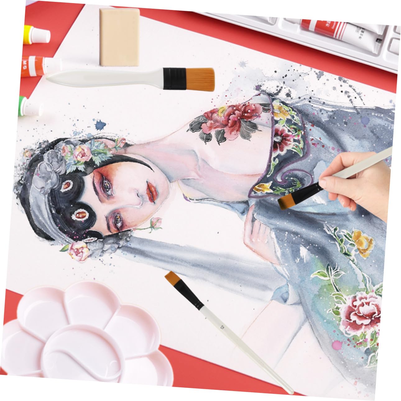 jojofuny 2 Set Nylon Con Per Ad Gouache E Acquerelli Facili E Comodi Tenere Per 10 Pezzi*2