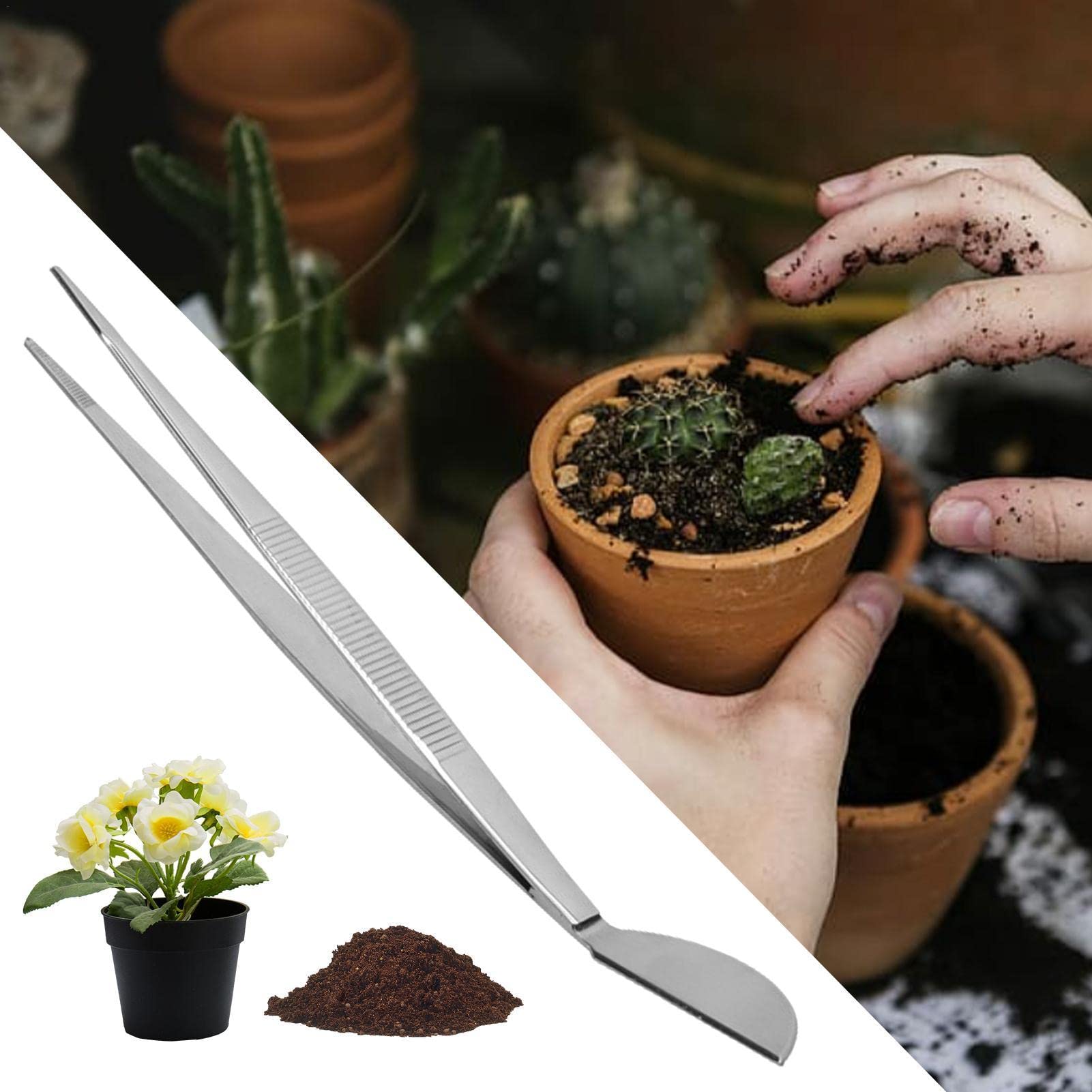 Herramienta Pinzas Bonsai | Cómoda Herramienta para Doble Cabezal | Pinzas para Plantas jardinería para aflojar, presionar, deshierbar, fertilizar bonsái, Regalo para los Amantes