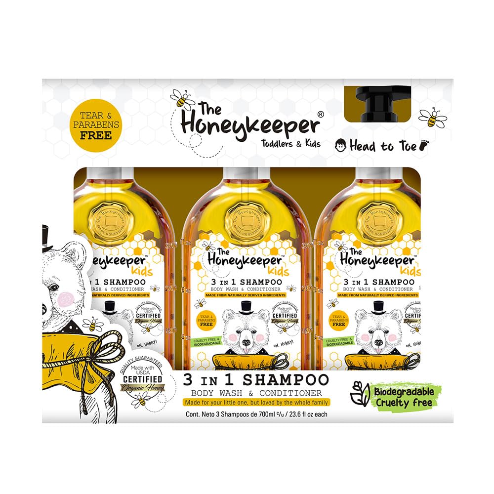 Mildhug The Honey Keeper 3-in-1 Kids’ Shampoo, Pack of 3 x 700 ml