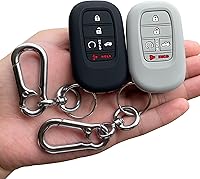Vista 9 de TANDRIVE Funda para llavero (5 botones) Honda 2026 2025-2022 Civic Accord CR-V HR-V Pilot y 2026 Passport, silicona, paquete de 2, negro rojo