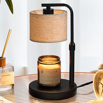 Candle Warmer Lamp with Timer, Dimmable Candle Wax Warmer with 2 Light Bulbs, Height Adjustable Electric Candle Light Scented Candles, Home Room Decor, Gifts for Women Mom