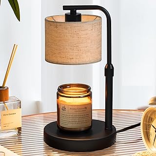Candle Warmer Lamp with Timer, Dimmable Candle Wax Warmer with 2 Light Bulbs, Height Adjustable Electric Candle Light Scented Candles, Home Room Decor, Gifts for Women Mom