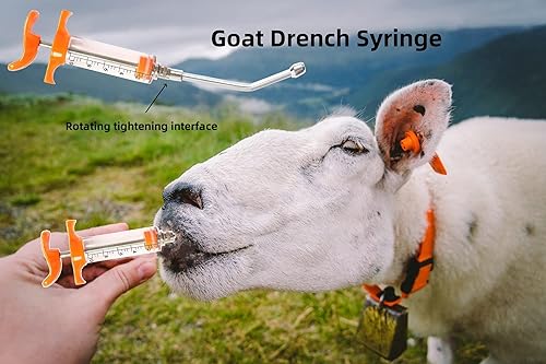 Miniatura 4 de Jeringa de cabra (1 unidad), boquilla para empapar, jeringa reutilizable, dosis ajustable, para ganado, ovejas, cabras, caballos, cerdos,