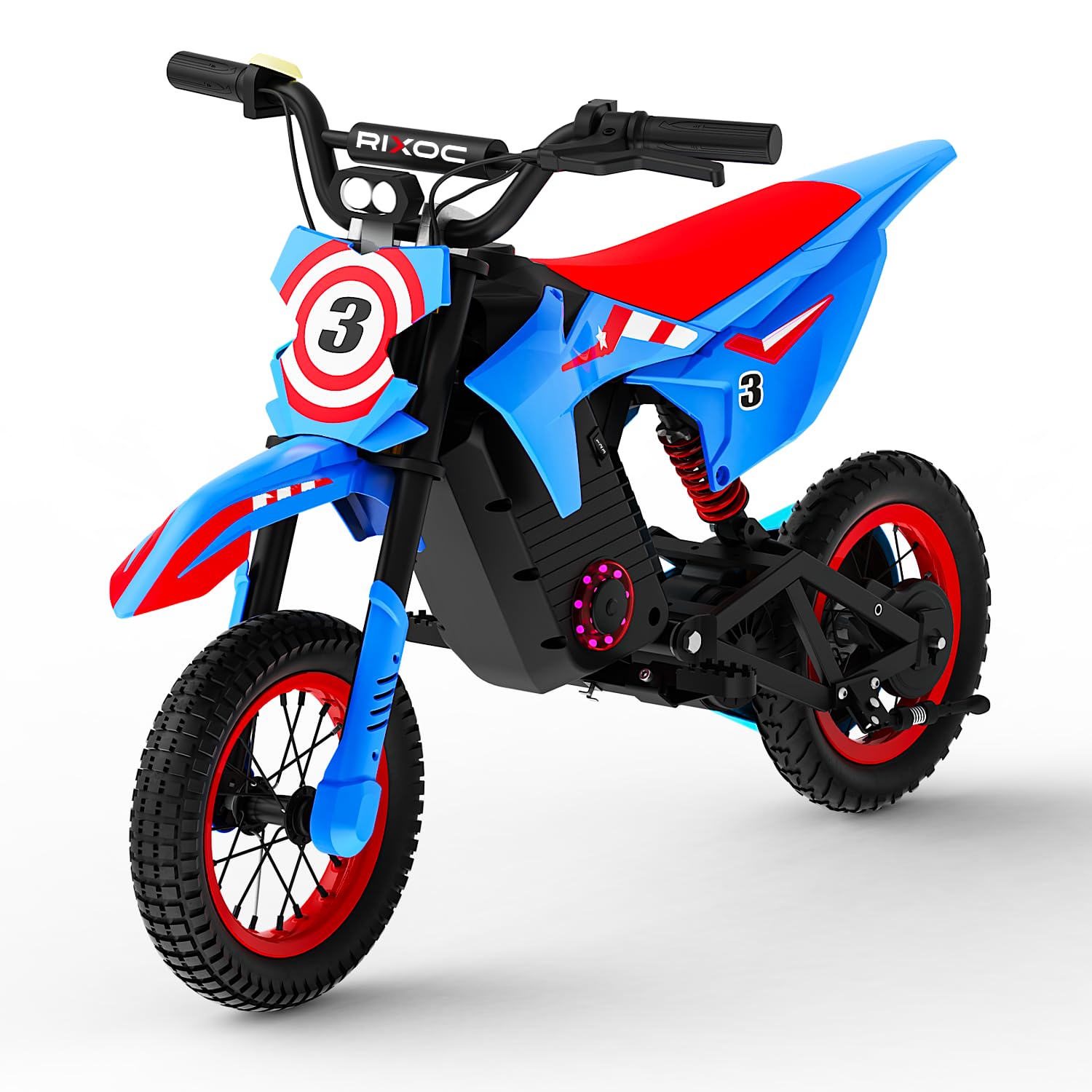 DK-12 Kids Electric Dirt Bike | 25KM/h Adjustable Speed | 140lbs Load Capacity | IPX4 Waterproof | Gift for 3-8 Years Old (Blue)