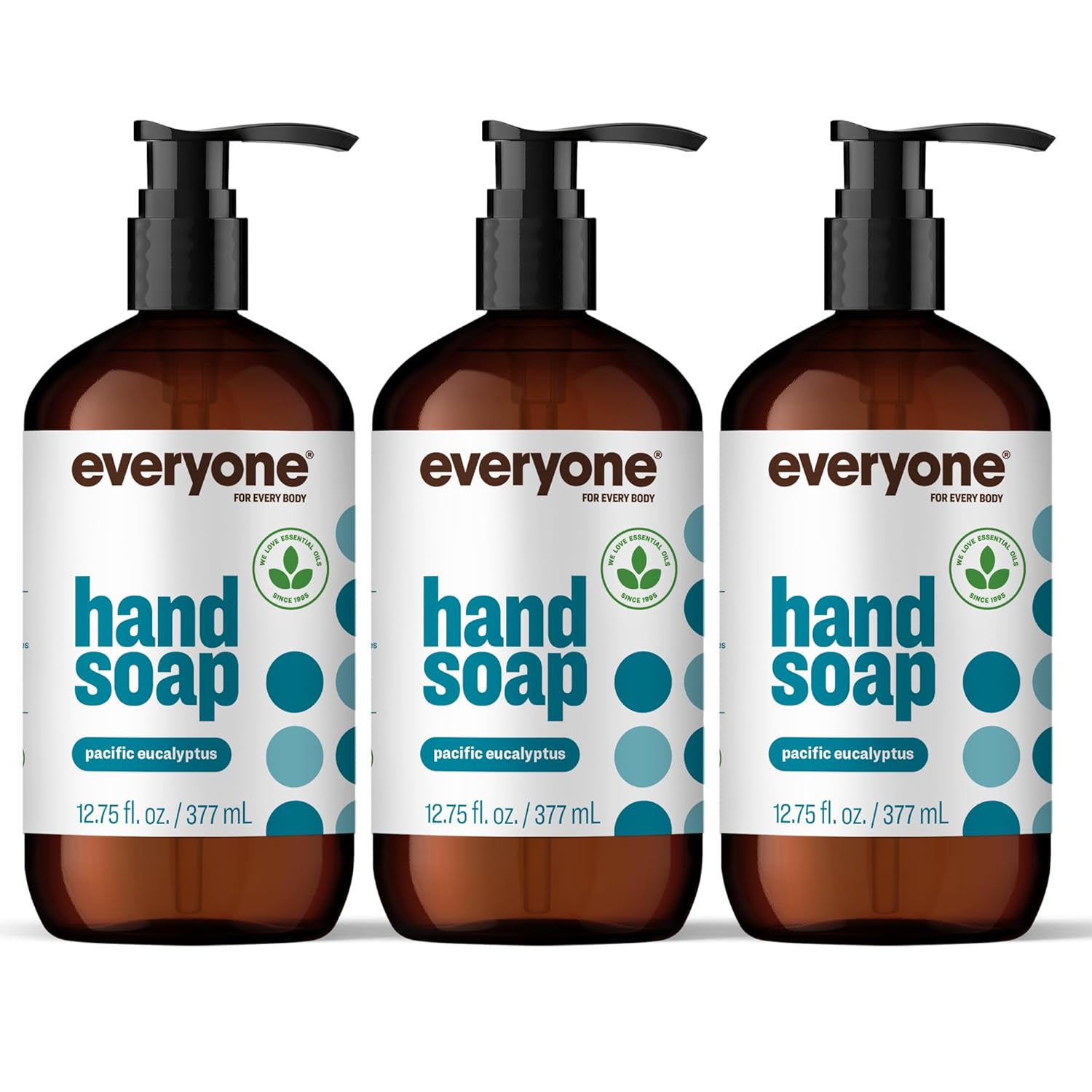 Everyone Liquid Hand Soap, 12.75 Ounce (Pack of 3), Pacific Eucalyptus, made with Essential Oils for kitchen and bathroom