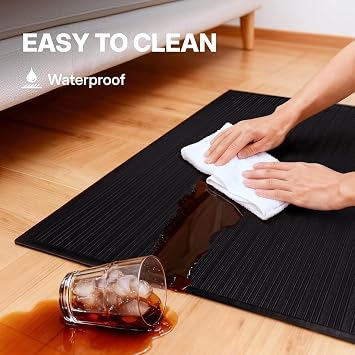 NORTHSKY Olympia Anti Fatigue Mat, Fatigue Mats for Standing, Ribbed, 5 x 3 ft, 5/8 Thick, Waterproof PU, Slip-Resistant, High-Density Memory Foam, for Garage Repair, Kitchen&Balcony