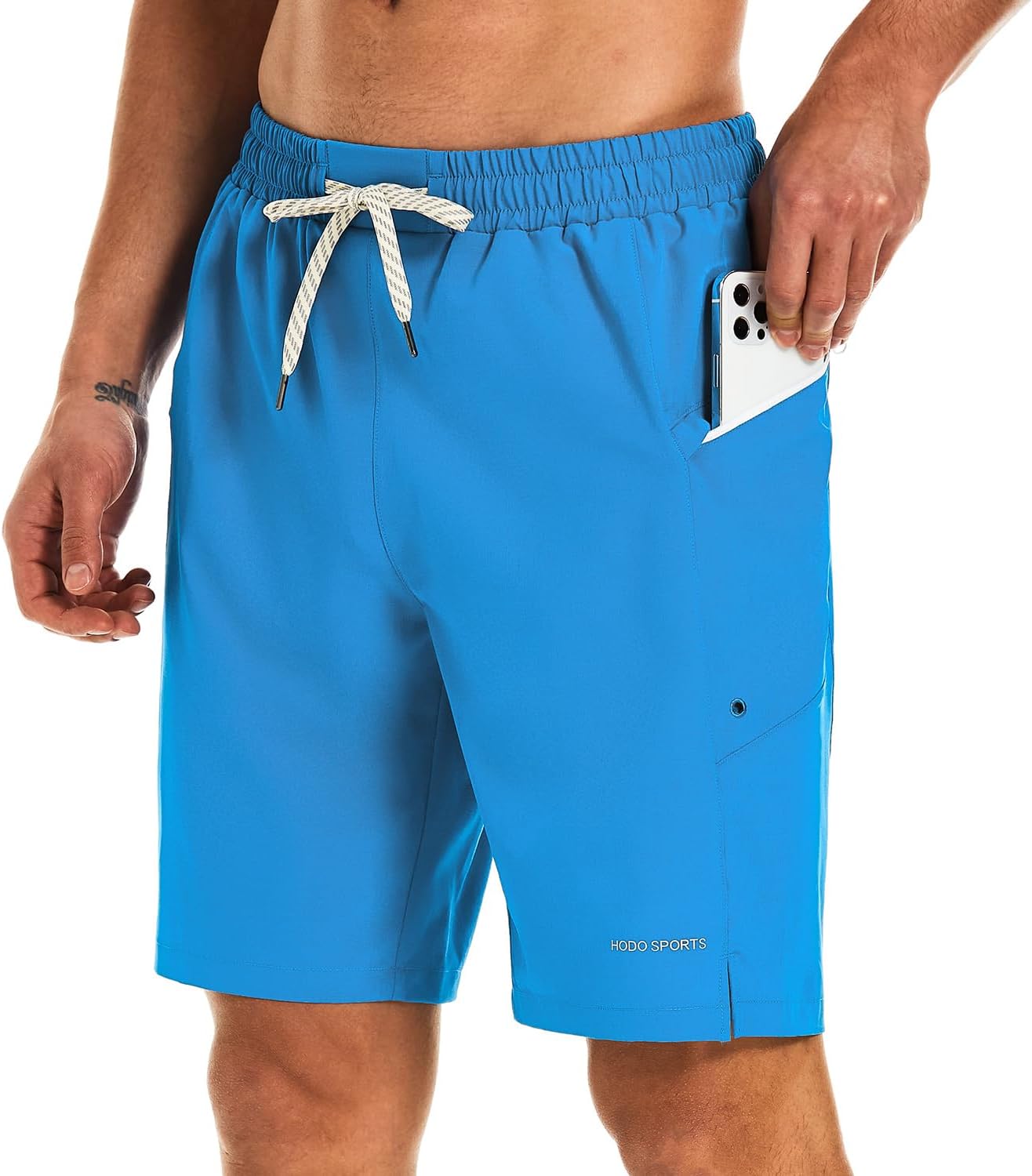 HODOSPORTS Mens Swimsuit Trunks 9" Quick Dry Swim Shorts with Compression Liner and Pockets