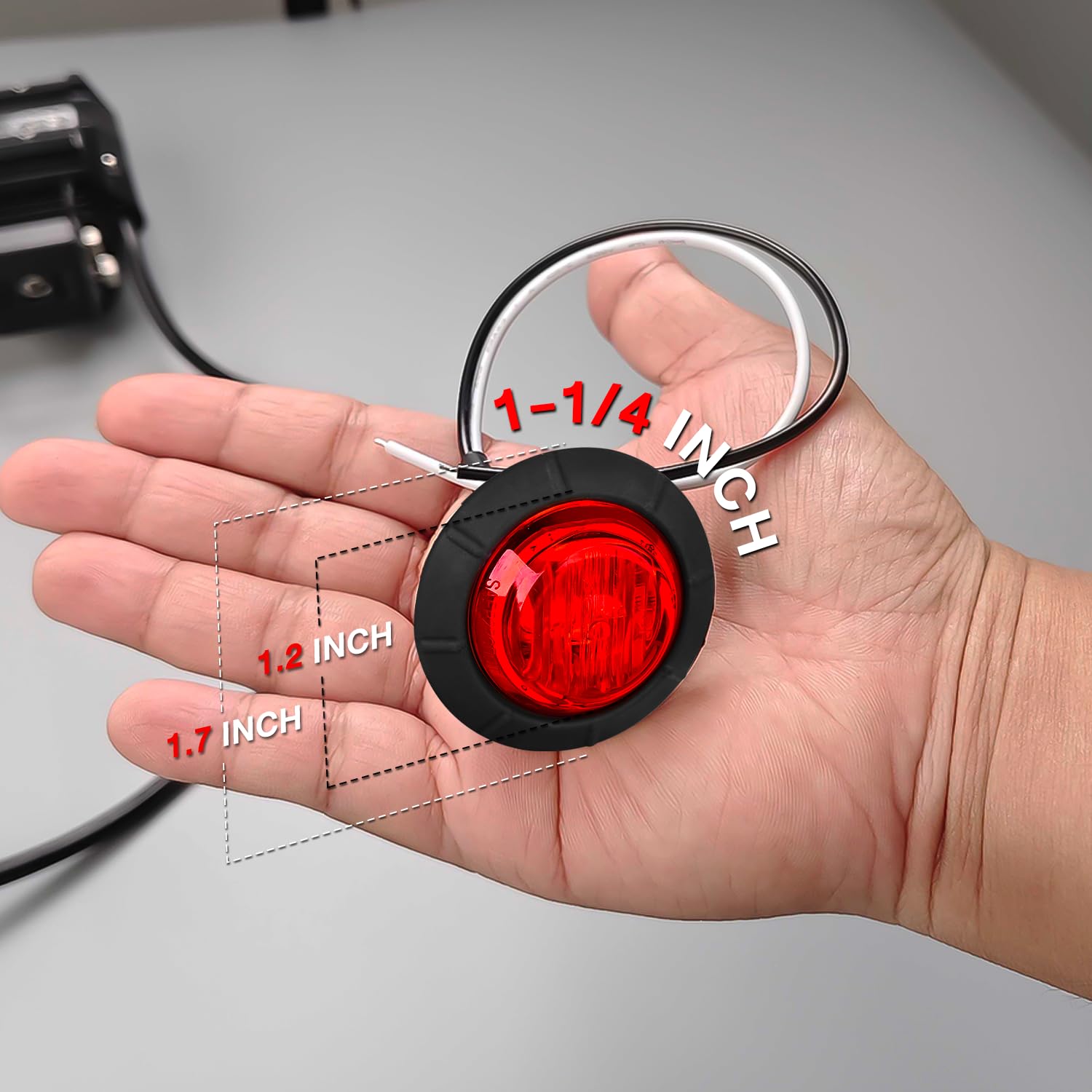 1-1/4 In. Round Amber LED Marker/Clearance Light MCL16TAHAHB - Foto 4