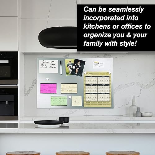 Miniatura 3 de Steelmaster Soho Collection pizarrón magnético con borrador en seco, rotulador e imanes, Plateado Azul,Rojo -,plateado