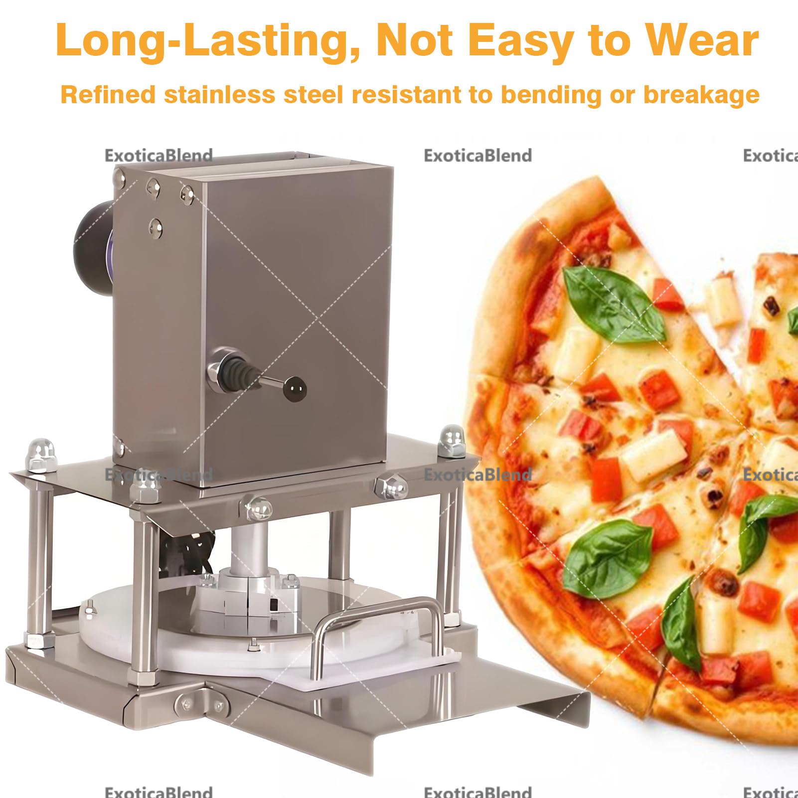 Elektryczna prasa do ciasta, elektryczna prasa do pizzy, mała komercyjna prasa do pizzy, do wałkowania pizzy i różnych ciast 25cm