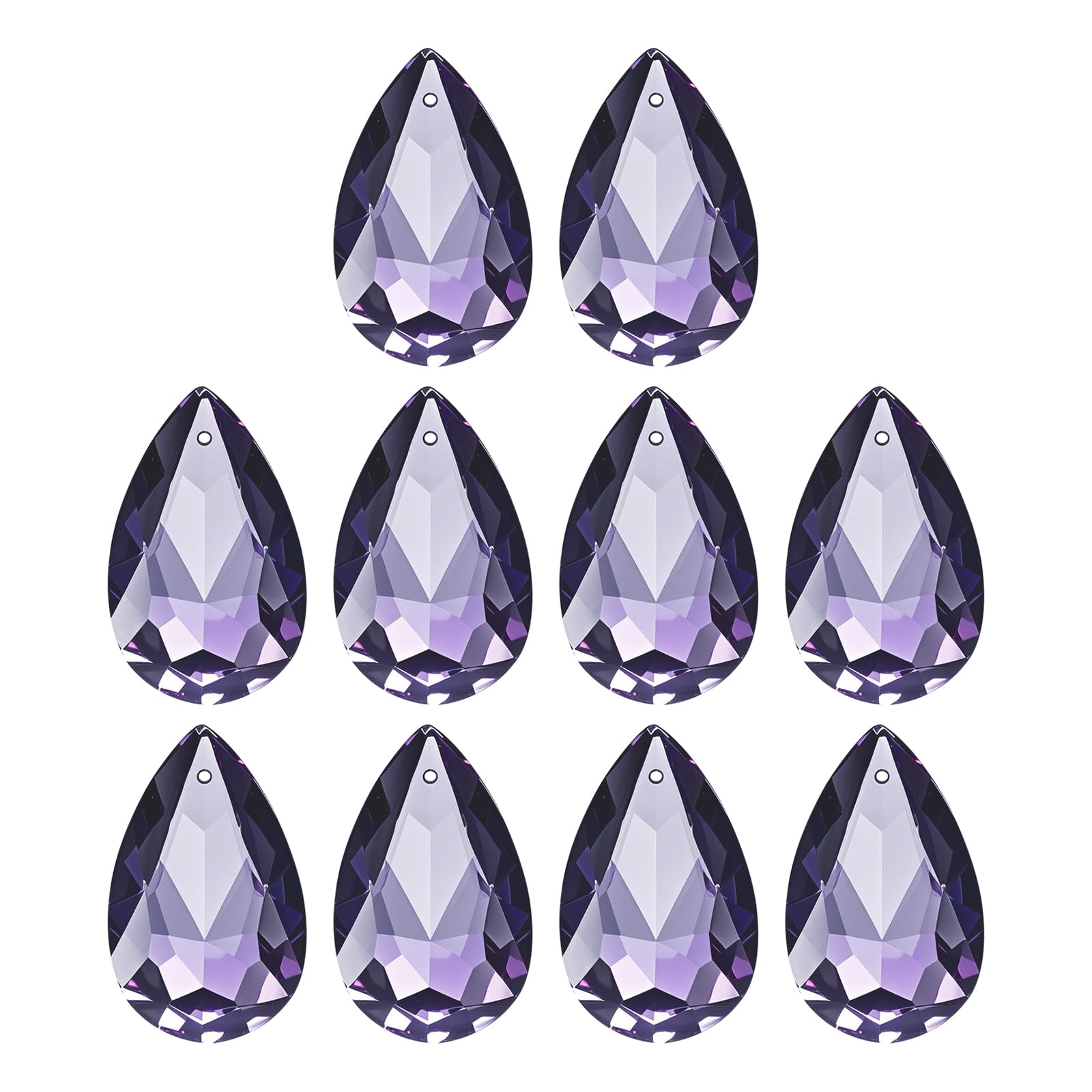 Prisme en cristal K9 ovale de 38 mm violet foncé PATIKIL, l'excellence pour vos luminaires