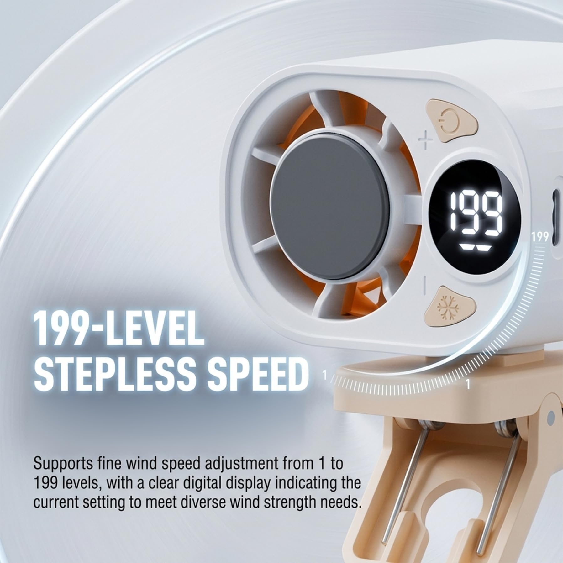 Aire acondicionado portátil para automóvil, aire acondicionado portátil para automóvil, ventilador con clip con enfriamiento de semiconductores: 199 configuraciones de velocidad, ventilador manos lib