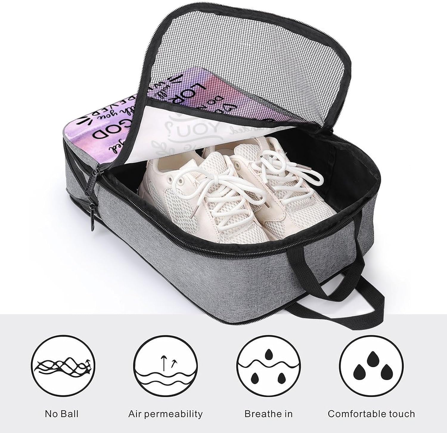 Strong Scripture Verse Travel Shoe Bag with Small Size Large Capacity Convenient to Carry